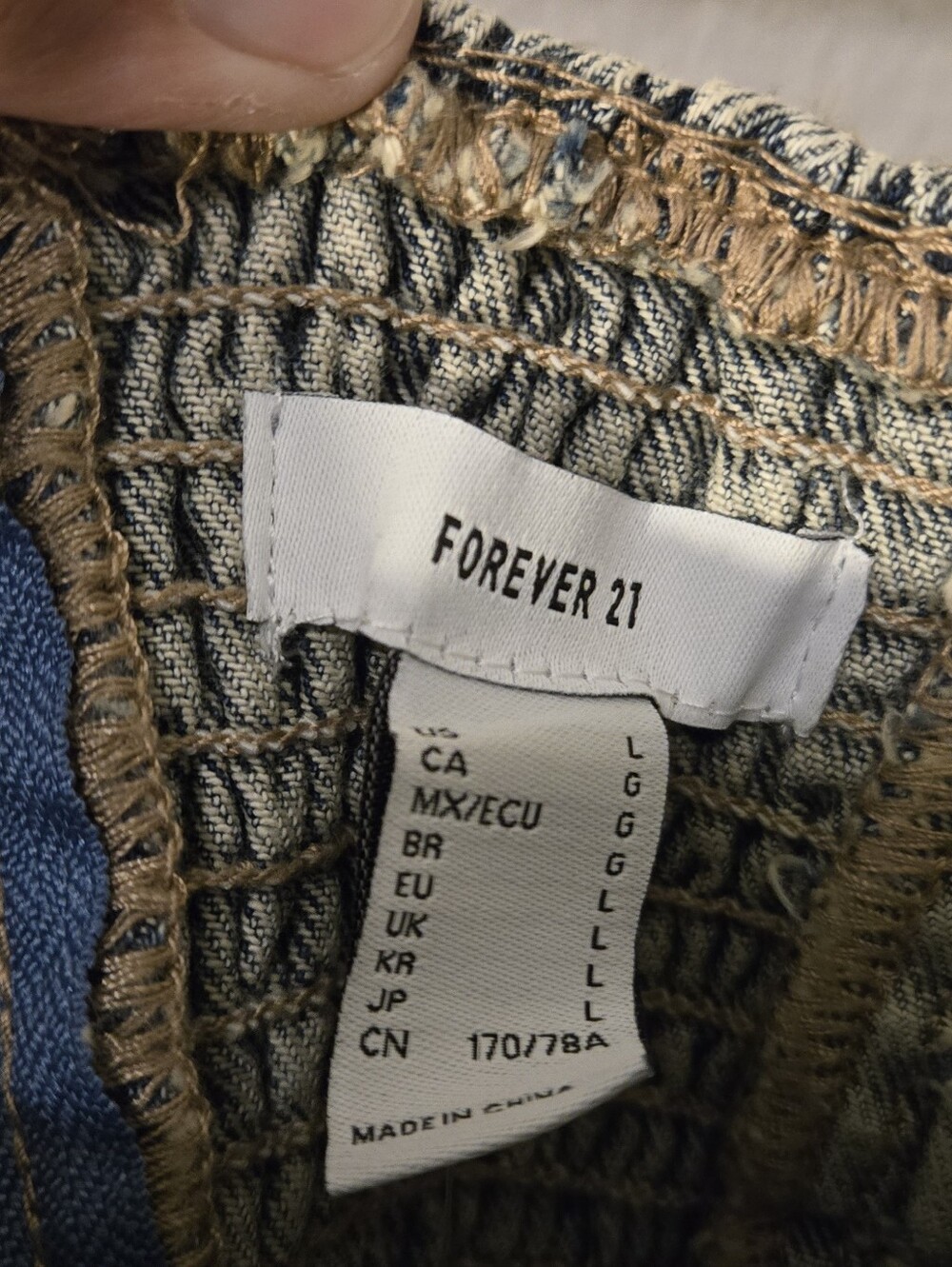 Forever 21 Cross-Patterned Jean Grunge and Punk Mini Dress - Picture 3 of 7